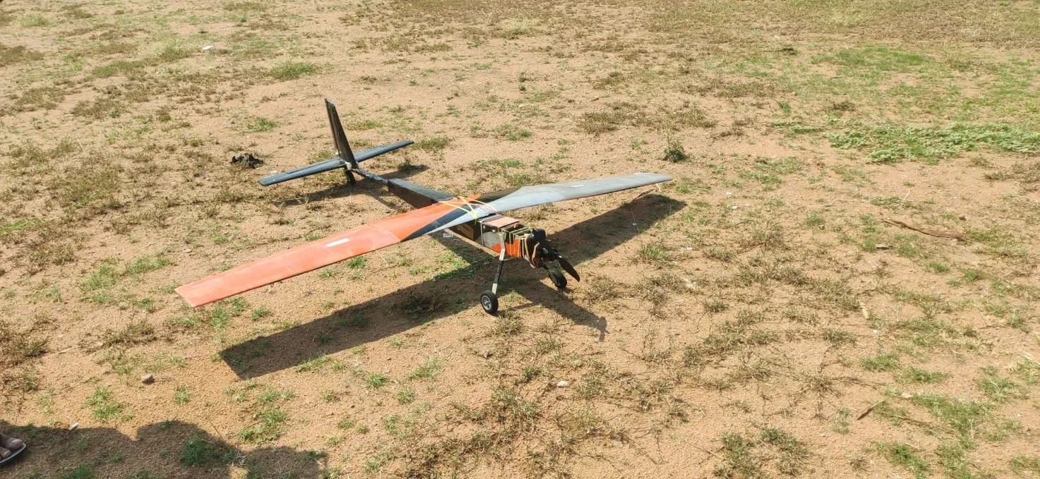 Autonomous fixed-wing UAV on a dirt airstrip